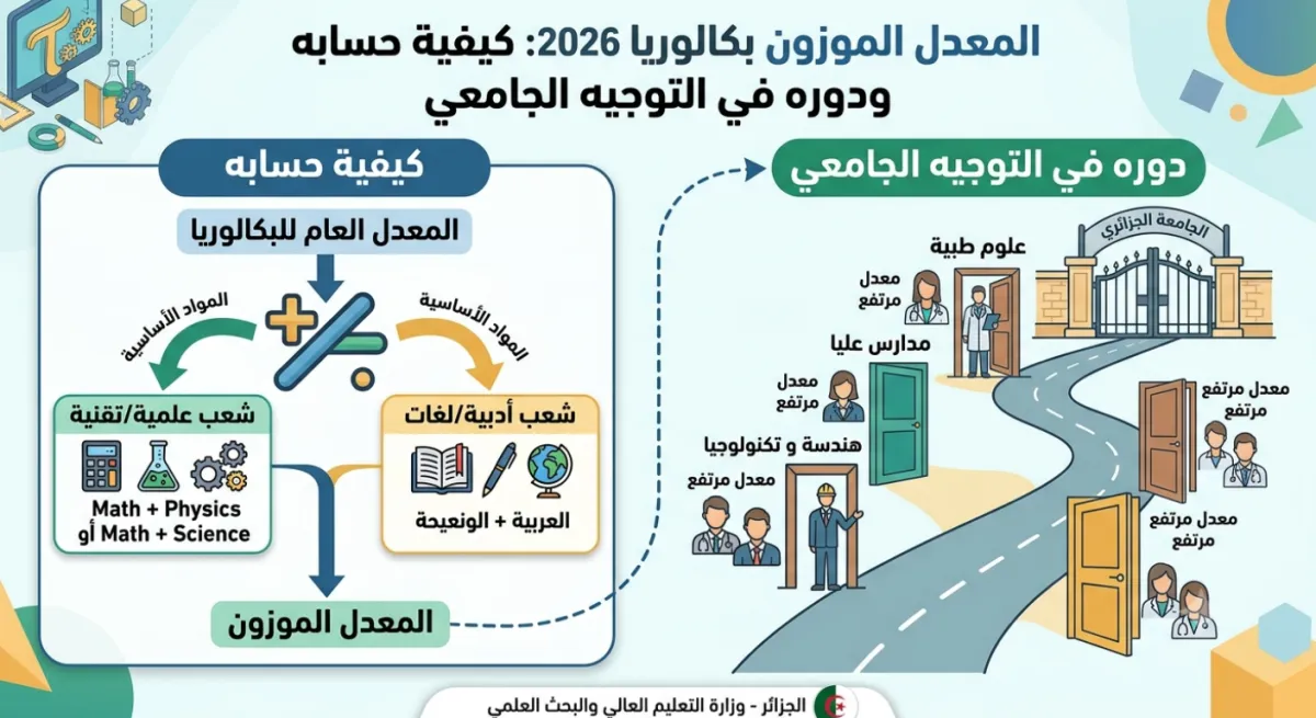المعدل الموزون بكالوريا 2026: كيفية حسابه ودوره في التوجيه الجامعي